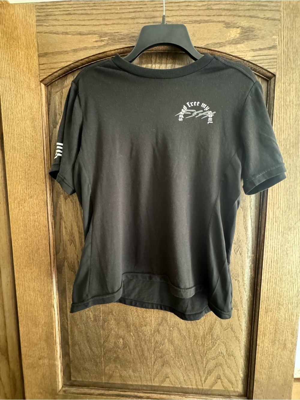 Women's Black Short Sleeve Graphic Tee - Casual Crewneck